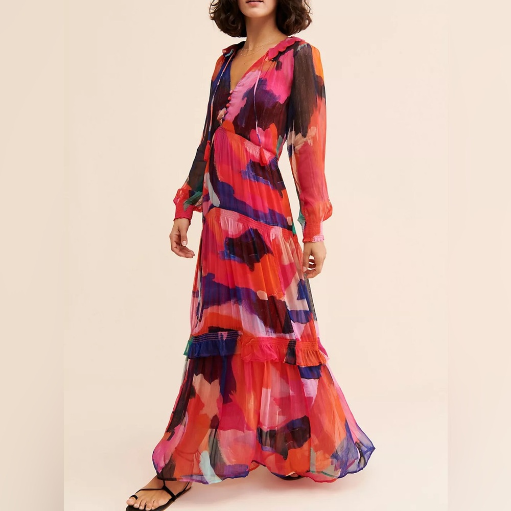 The Marais Printed Tiered Maxi Dress - Picture 1 of 3